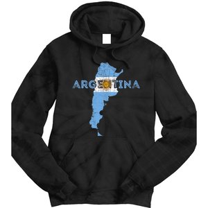 Argentinian Map and Flag Souvenir - Distressed Argentina Tie Dye Hoodie