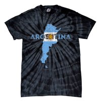 Argentinian Map and Flag Souvenir - Distressed Argentina Tie-Dye T-Shirt