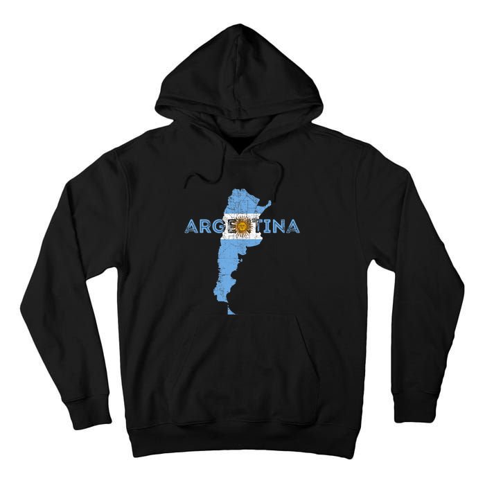 Argentinian Map and Flag Souvenir - Distressed Argentina Tall Hoodie