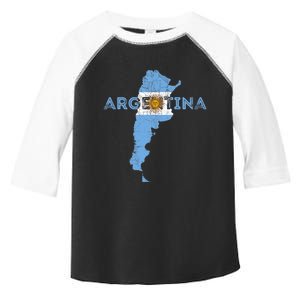 Argentinian Map and Flag Souvenir - Distressed Argentina Toddler Fine Jersey T-Shirt