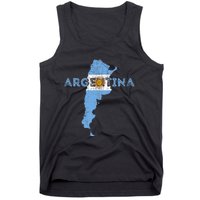 Argentinian Map and Flag Souvenir - Distressed Argentina Tank Top