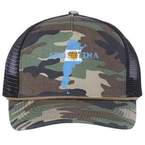 Argentinian Map and Flag Souvenir - Distressed Argentina Retro Rope Trucker Hat Cap