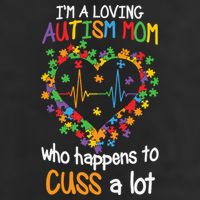 Autism Mom Autism Heart, Autism Puzzle 7 Panel Mesh Trucker Snapback Hat