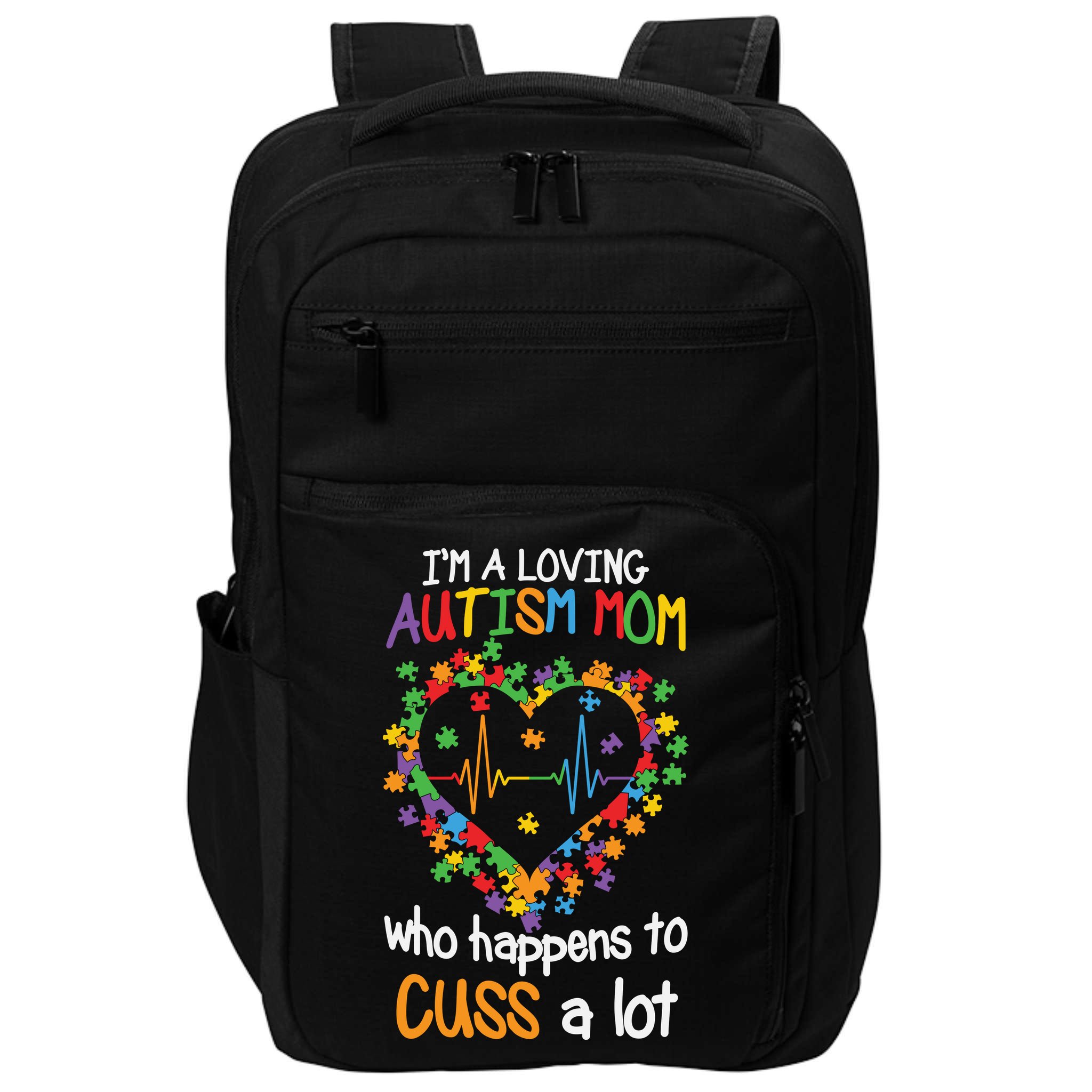 Autism Mom Autism Heart, Autism Puzzle Impact Tech Backpack
