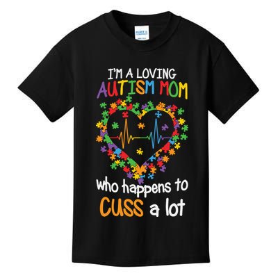 Autism Mom Autism Heart, Autism Puzzle Kids T-Shirt