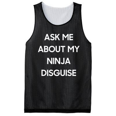 Ask Me About My Ninja Disguise Funny Face Parody Mesh Reversible Basketball Jersey Tank