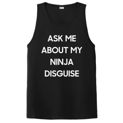 Ask Me About My Ninja Disguise Funny Face Parody PosiCharge Competitor Tank