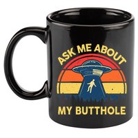 Ask Me About My Butthole Cute Alien Costume Adults Ufo 11oz C Handle Ceramic Mug