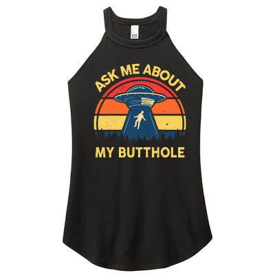 Ask Me About My Butthole Cute Alien Costume Adults Ufo Women's Perfect Tri Rocker Tank