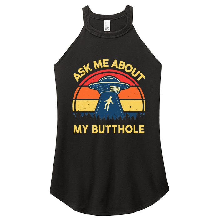 Ask Me About My Butthole Cute Alien Costume Adults Ufo Women's Perfect Tri Rocker Tank