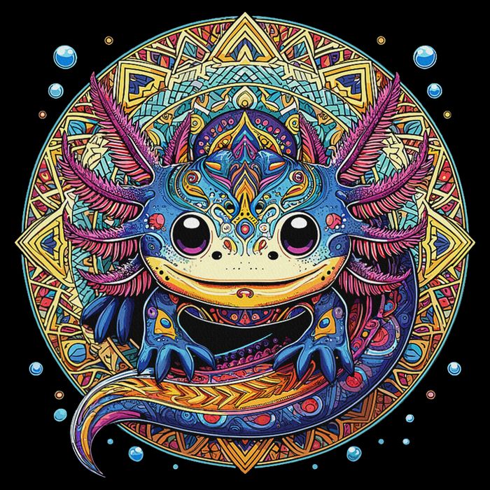 Axolotl Maya Aztec Axolot Flat Bill Trucker Hat