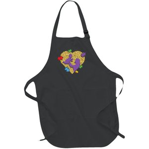 Autism Mother And Child Mother's Day Autism Awareness Day Full-Length Apron With Pockets