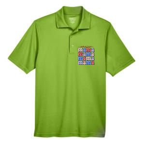 American Mama All American Mama Fourth Of July Mom Mother's Day 4th Of July Men's Origin Performance Pique Polo