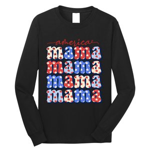 American Mama All American Mama Fourth Of July Mom Mother's Day 4th Of July Long Sleeve Shirt