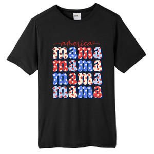 American Mama All American Mama Fourth Of July Mom Mother's Day 4th Of July Tall Fusion ChromaSoft Performance T-Shirt