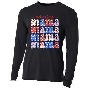 American Mama All American Mama Fourth Of July Mom Mother's Day 4th Of July Cooling Performance Long Sleeve Crew