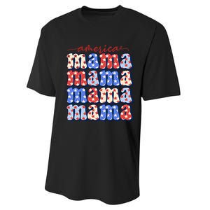 American Mama All American Mama Fourth Of July Mom Mother's Day 4th Of July Performance Sprint T-Shirt