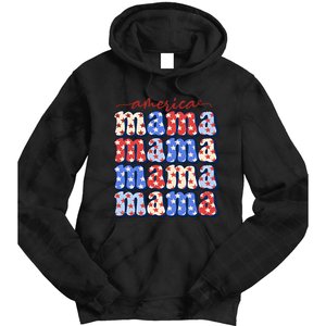 American Mama All American Mama Fourth Of July Mom Mother's Day 4th Of July Tie Dye Hoodie