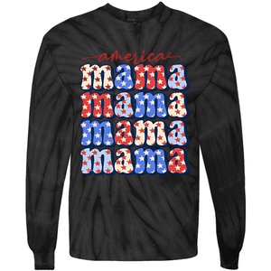 American Mama All American Mama Fourth Of July Mom Mother's Day 4th Of July Tie-Dye Long Sleeve Shirt