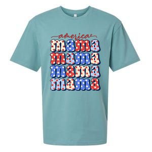 American Mama All American Mama Fourth Of July Mom Mother's Day 4th Of July Sueded Cloud Jersey T-Shirt