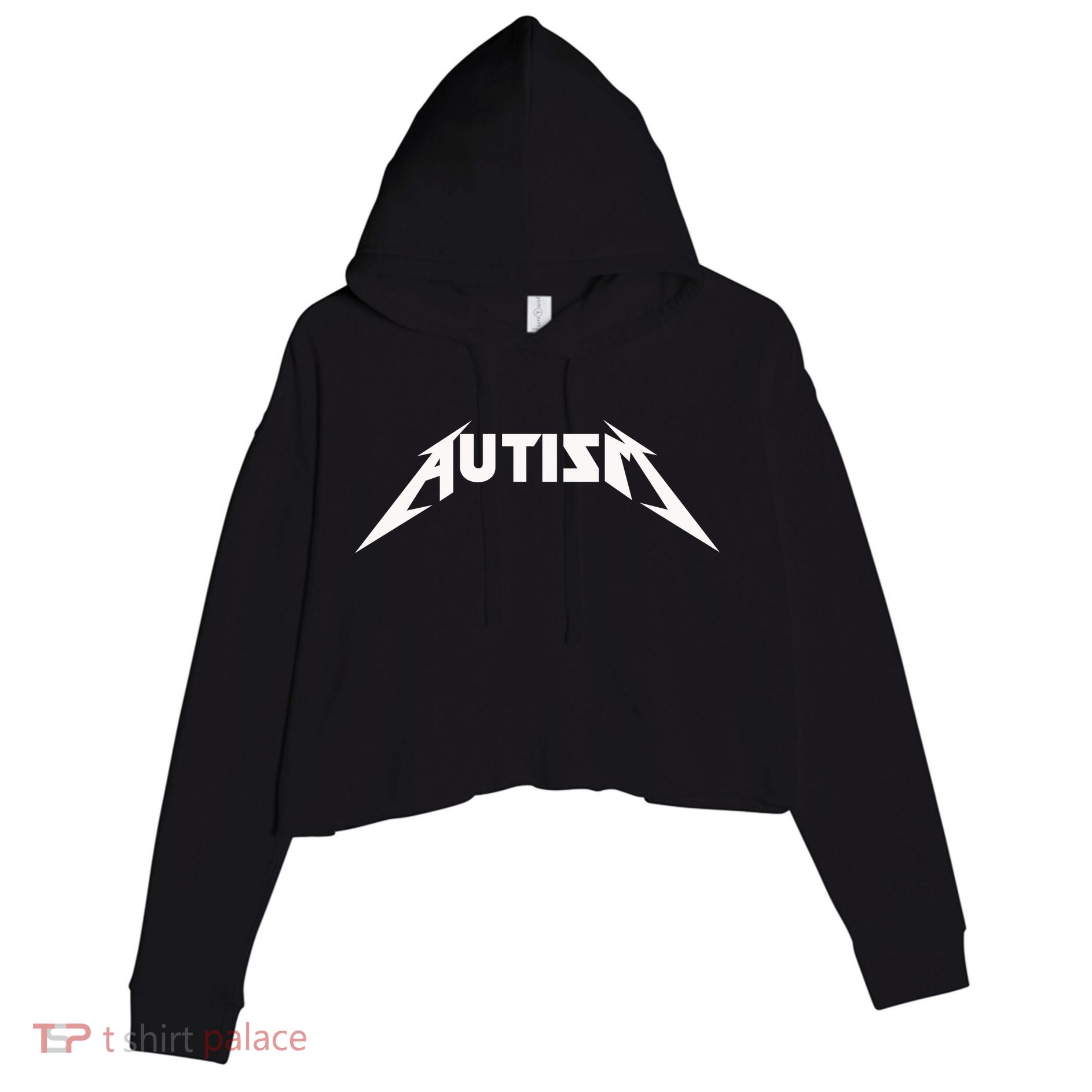 Autism Meme Crop Fleece Hoodie