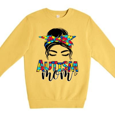 Autism Mom Autism Awareness Autism Mother Support Great Gift Premium Crewneck Sweatshirt