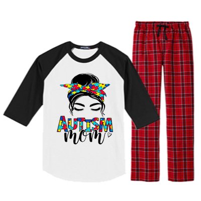 Autism Mom Autism Awareness Autism Mother Support Great Gift Raglan Sleeve Pajama Set