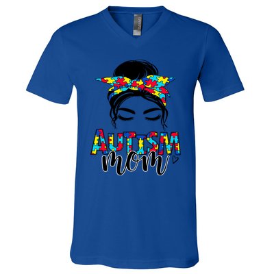 Autism Mom Autism Awareness Autism Mother Support Great Gift V-Neck T-Shirt