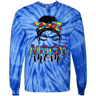 Autism Mom Autism Awareness Autism Mother Support Great Gift Tie-Dye Long Sleeve Shirt