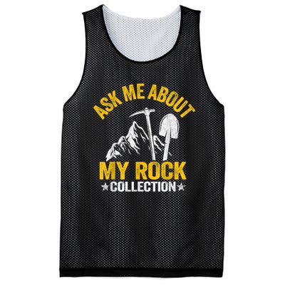 Ask Me About My Rock Collection Collector Jokes Geologist Mesh Reversible Basketball Jersey Tank