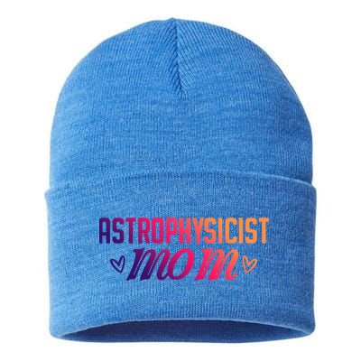 Astrophysicist Mom Astrophysics Watching Planets Telescope Gift Sustainable Knit Beanie