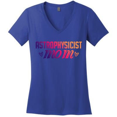 Astrophysicist Mom Astrophysics Watching Planets Telescope Gift Women's V-Neck T-Shirt