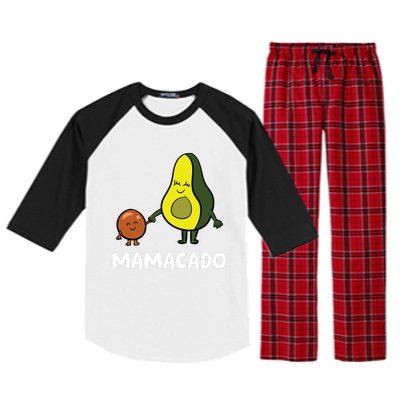 Avocado Mama Avocado Mom Funny Avocado Mamacado Raglan Sleeve Pajama Set