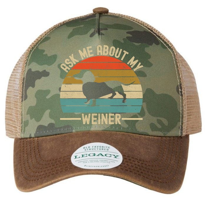 Ask Me About My Weiner Dachshund Dad Legacy Tie Dye Trucker Hat