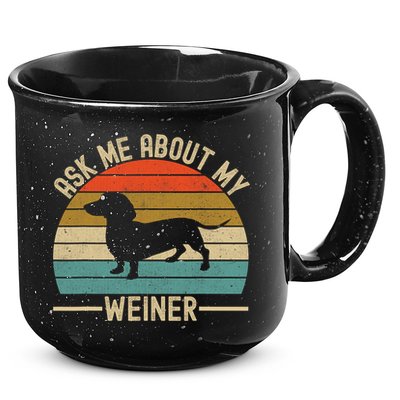 Ask Me About My Weiner Dachshund Dad 15oz Campfire Ceramic Mug