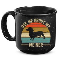 Ask Me About My Weiner Dachshund Dad 15oz Campfire Ceramic Mug