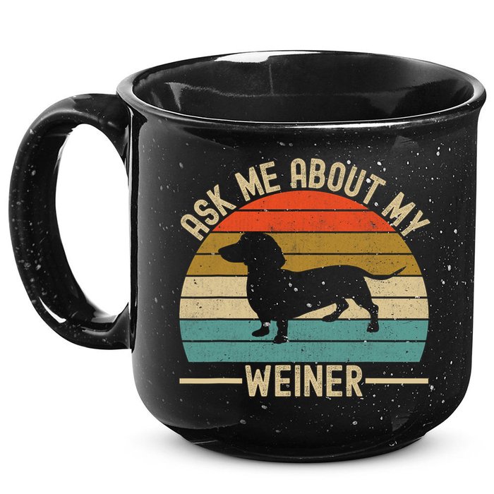 Ask Me About My Weiner Dachshund Dad 15oz Campfire Ceramic Mug