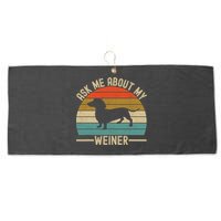 Ask Me About My Weiner Dachshund Dad Large Microfiber Waffle Golf Towel