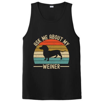 Ask Me About My Weiner Dachshund Dad PosiCharge Competitor Tank