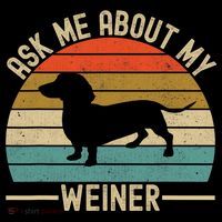 Ask Me About My Weiner Dachshund Dad Cropped Pullover Crew