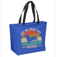 Ask Me About My Weiner Dachshund Dad Zip Tote Bag