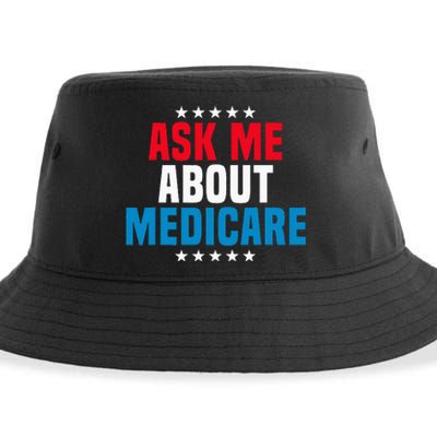 Ask Me About Medicare Health Insurance Consultant Sustainable Bucket Hat