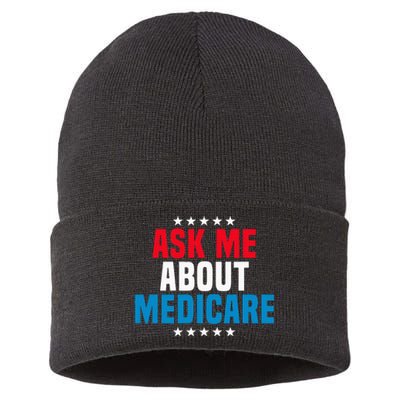 Ask Me About Medicare Health Insurance Consultant Sustainable Knit Beanie