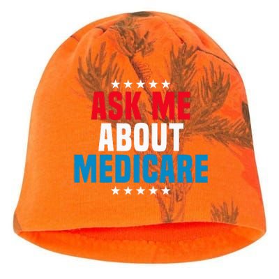 Ask Me About Medicare Health Insurance Consultant Kati - Camo Knit Beanie