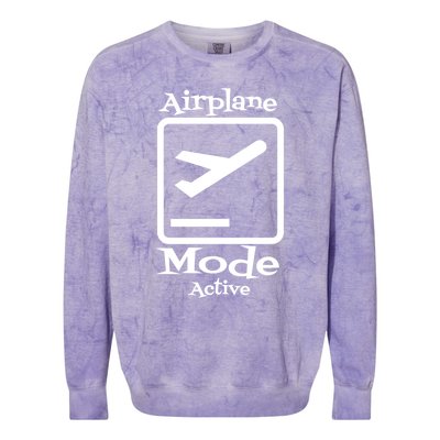 Airplane Mode Active Frequent Flyer World Traveler Cute Gift Colorblast Crewneck Sweatshirt