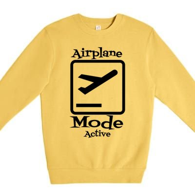 Airplane Mode Active Frequent Flyer World Traveler Cute Gift Premium Crewneck Sweatshirt