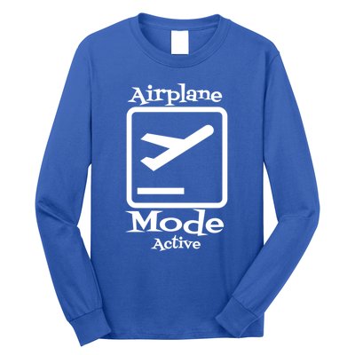 Airplane Mode Active Frequent Flyer World Traveler Cute Gift Long Sleeve Shirt