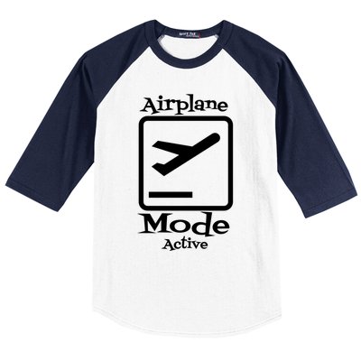 Airplane Mode Active Frequent Flyer World Traveler Cute Gift Baseball Sleeve Shirt