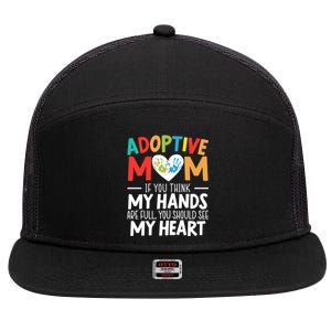 Adoptive Mom Adoption Announcet Foster Mother Gotcha Day Gift 7 Panel Mesh Trucker Snapback Hat