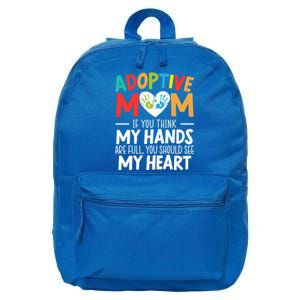 Adoptive Mom Adoption Announcet Foster Mother Gotcha Day Gift 16 in Basic Backpack